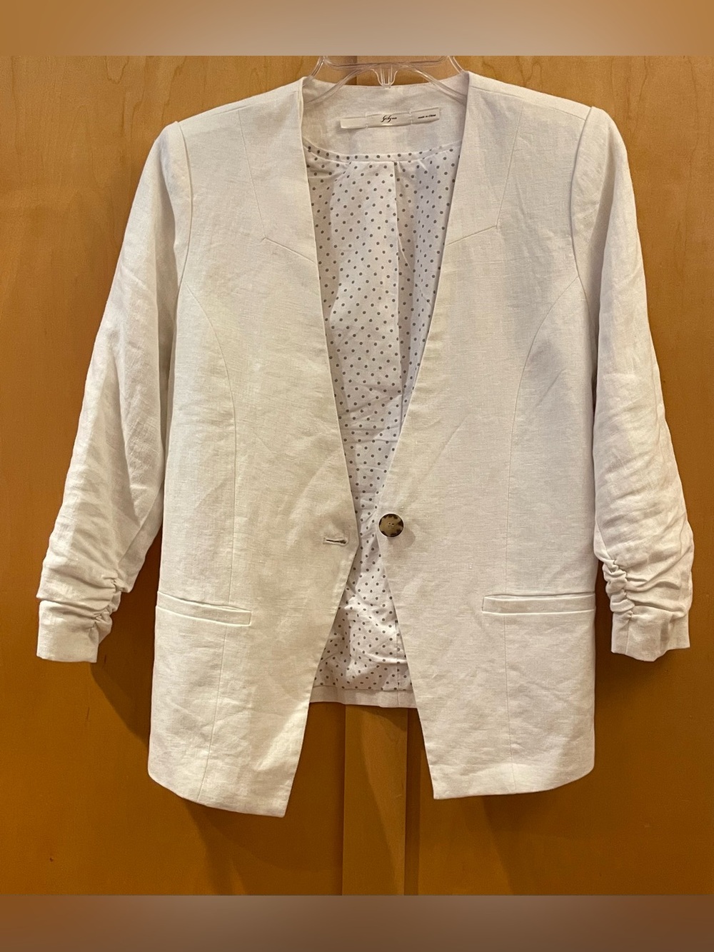 Gibson white 100% linen blazer
